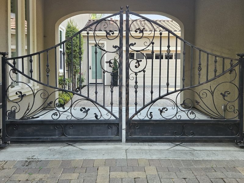wrought iron driveway gate